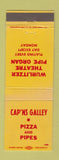 Matchbook Cover - Captain's Galley Pizza Wurlitzer Organ Santa Clara San Jose CA