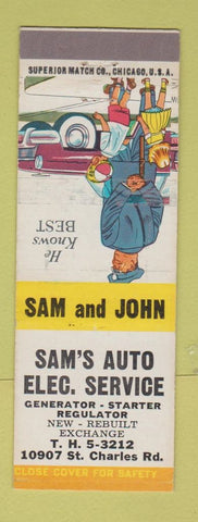 Matchbook Cover - Sam's Auto Electric Service
