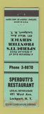 Matchbook Cover - Sperduti's Frontier oil gas Restaurant Lockport NY WEAR