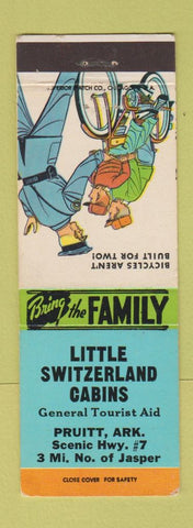 Matchbook Cover - Little Switzerland Cabins Pruitt AR