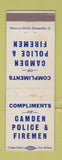 Matchbook Cover - Camden Police Firemen NJ? WEAR