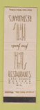 Matchbook Cover - Hill's Restaurants Lake Geneva Mauston Madison WI