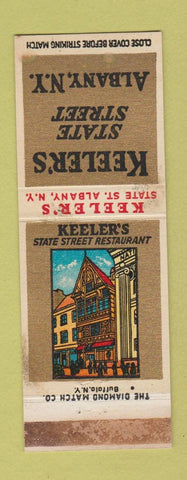 Matchbook Cover - Keeler's Restaurant Albany NY WORN
