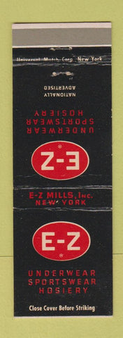 Matchbook Cover - EZ Underwear Hosiery Jackson Heights NY