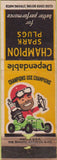 Matchbook Cover - Champion Spark Plugs wear