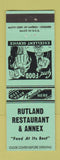 Matchbook Cover - Rutland Restaurant Annex