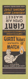 Matchbook Cover - Giant Open Air Market Grocery VA