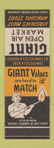 Matchbook Cover - Giant Open Air Market Grocery VA