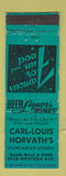 Matchbook Cover - Carl Louis Horvath's Hungarian Restaurant South Bend? IN