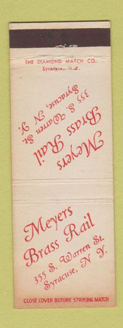 Matchbook Cover - Meyers Brass Rail Syracuse NY WEAR