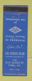 Matchbook Cover - Morris Plan Consumer Discount York PA WEAR