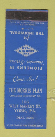 Matchbook Cover - Morris Plan Consumer Discount York PA WEAR