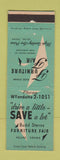Matchbook Cover - Budd Stearns Furniture Fair Hollins VA