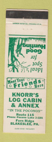Matchbook Cover - Knorr's Lob Cabin & Annex Blakeslee PA
