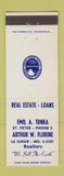 Matchbook Cover - Emil Tranka Arthur Florine Real Estate Le Sueur MO