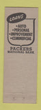 Matchbook Cover - Packers National Bank Omaha NE