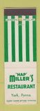 Matchbook Cover - Hap Miller's Restaurant York PA