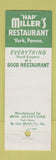 Matchbook Cover - Hap Miller's Restaurant York PA