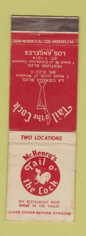 Matchbook Cover - Tail O The Cock Los Angeles CA WEAR