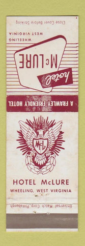 Matchbook Cover - Hotel McLure Wheeling WV WORN