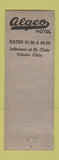 Matchbook Cover - Algeo Nite Grill Toledo OH WEAR ADVANCE