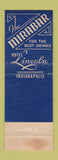 Matchbook Cover - Hotel Lincoln Indianapolis IN