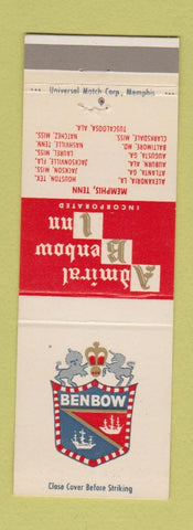 Matchbook Cover - Admiral Benbow Inn Alexandria LA Atlanta Augusta GA