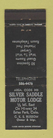 Matchbook Cover - Silver Saddle Motor Lodge Estes Park Colorado