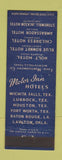 Matchbook Cover - Hotels Wichita Falls Sweetwater Childress Dallas San Benito TX