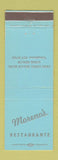 Matchbook Cover - Moreno's Restaurants Long Beach CA