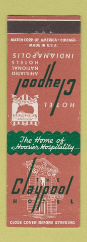 Matchbook Cover - Claypool Hotel Indianapolis IN