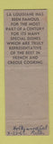 Matchbook Cover - La Louisiane French Restaurant New Orleans LA