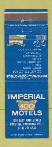 Matchbook Cover - Imperial 400 Motels Barstow CA