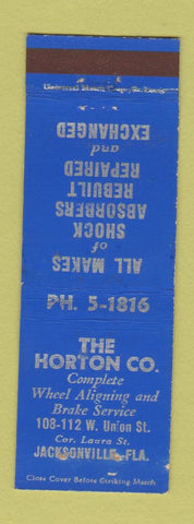 Matchbook Cover - Horton Wheel Aligning Jacksonville FL