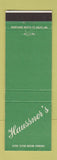 Matchbook Cover - Haussner's Baltimore MD restaurant