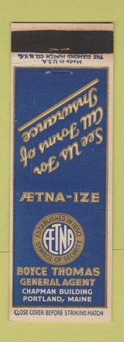 Matchbook Cover - AETNA Insurance Portland ME