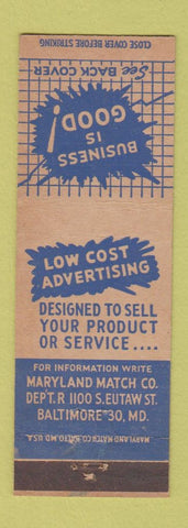 Matchbook Cover - Maryland Match Company Baltimore MD