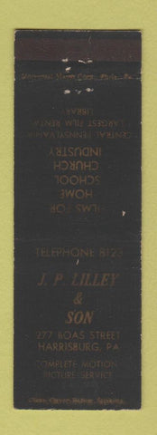Matchbook Cover - JP Lilley Son Harrisburg PA Movies Motion Pictures WEAR
