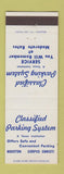 Matchbook Cover - Classified Parking System Houston Corpus Christi TX