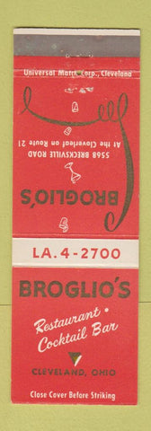 Matchbook Cover - Broglio's Restaurant Cleveland OH