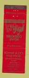 Matchbook Cover - Bonnie & Cy's Fine Food Fremont OH WEAR