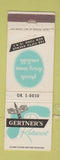 Matchbook Cover - Gertner's Restaurant New York City