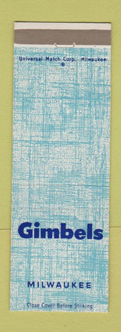 Matchbook Cover - Gimbels Milwaukee WI store