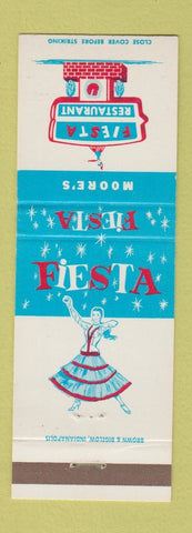 Matchbook Cover - Fiesta Restaurant Moore's Columbus Nashville Madison IN girlie