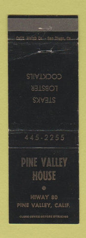 Matchbook Cover - Pine Valley House Pine Valley CA WEAR