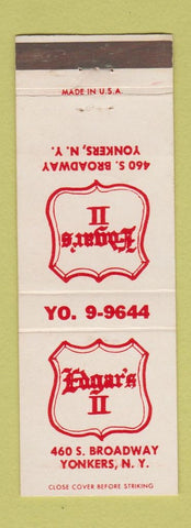 Matchbook Cover - Edgar's II Yonkers NY