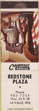 Matchbook Cover - Redstone Plaza La Valle WI