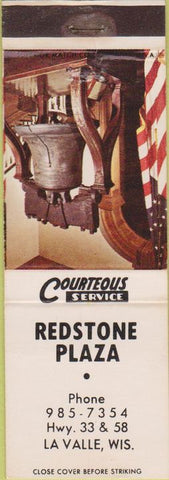 Matchbook Cover - Redstone Plaza La Valle WI