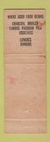 Matchbook Cover - Packham's Restaurant Los Angeles CA WEAR