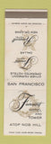 Matchbook Cover - Fairmont Hotel San Francisco CA Dallas New Orleans